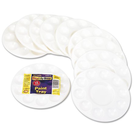 Chenille Kraft Paint Tray, Round, Plastic, White, PK10 5924